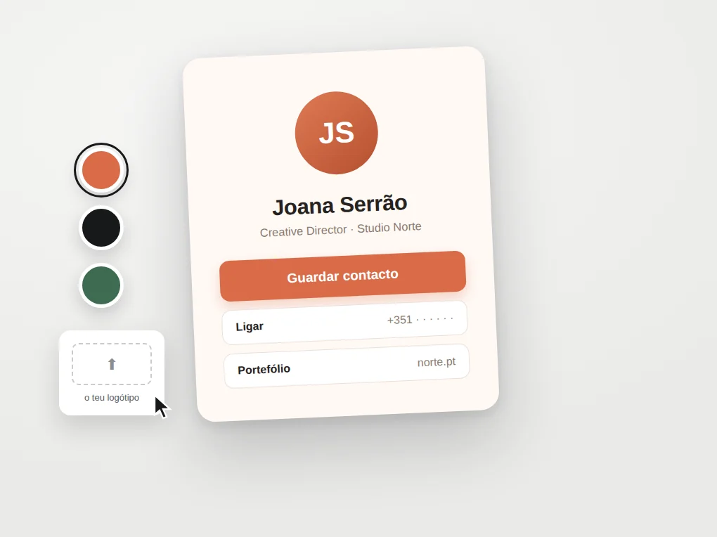 Contact page editor: colors, logo and links