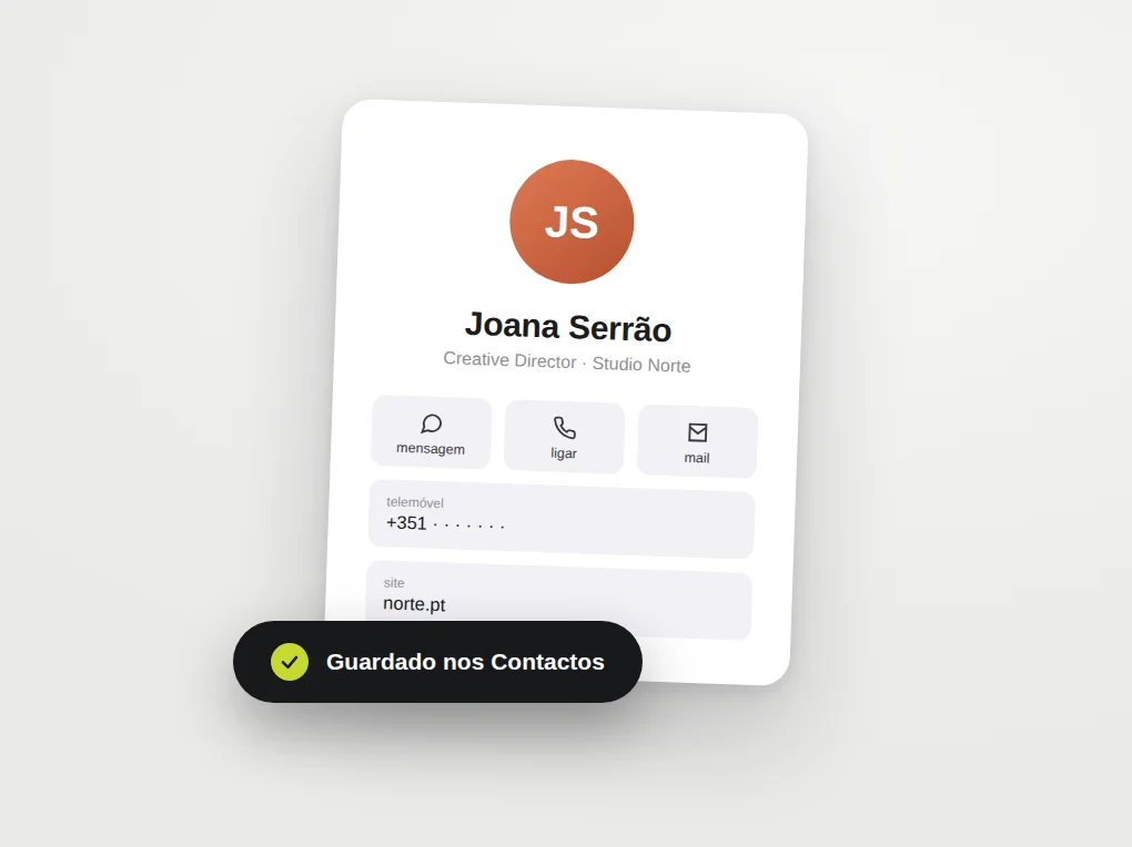 Contact saved on the phone
